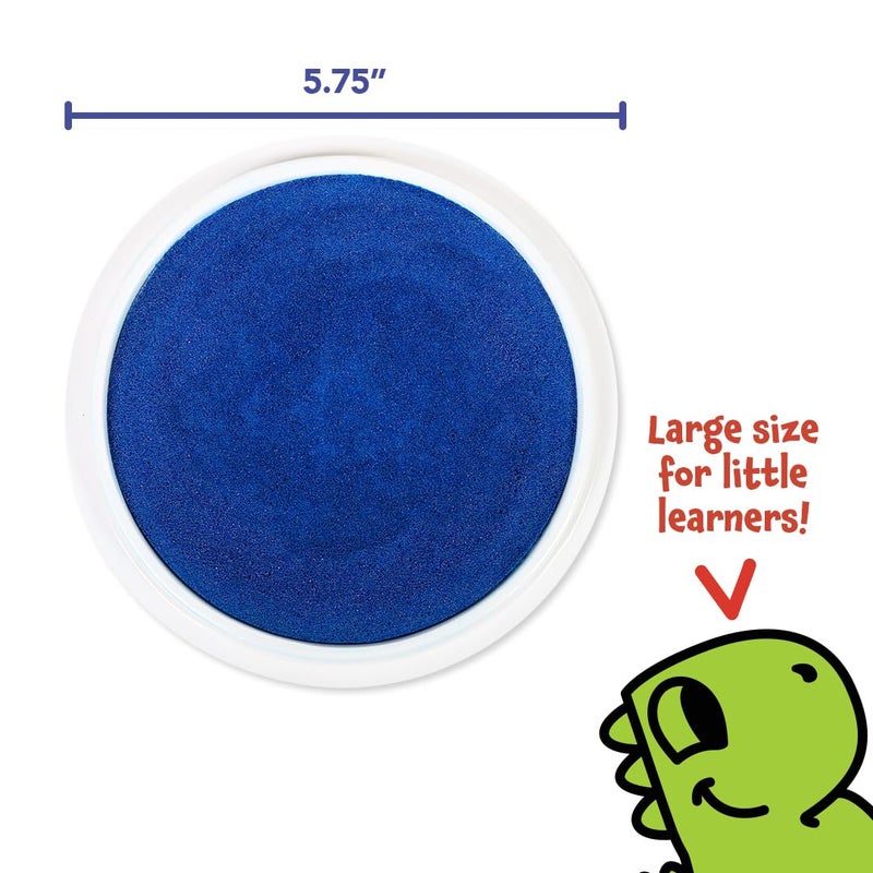 READY 2 LEARN Jumbo Circular Washable Stamp Pad - Blue - 5.75" dia. - Non-Toxic - Fade Resistant - Ideal Size for Handprints and Footprints - Image 3